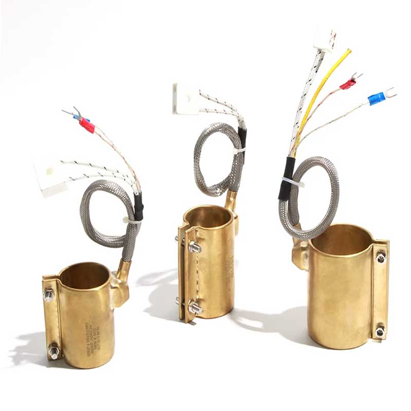 Brass band heater for injection machine nozzle