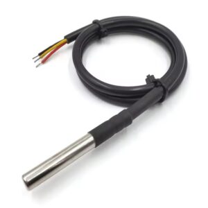 Waterproof stainless steel temperature probe with PVC cable